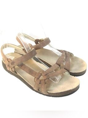 Teva sandals leather sandals strappy  sandals cork footbed  outdoor women’s 9